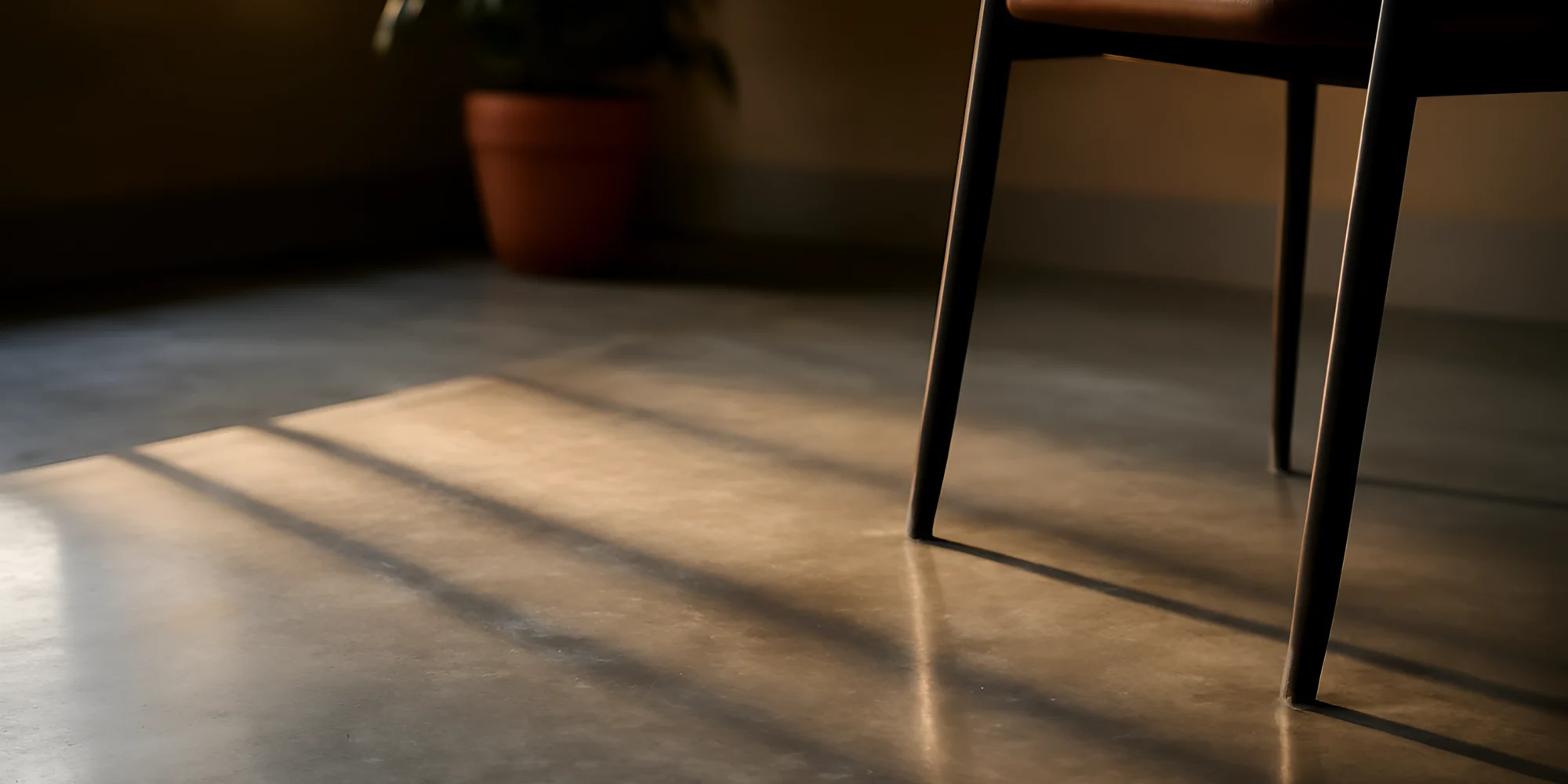 Chair shadows on polished concrete floor