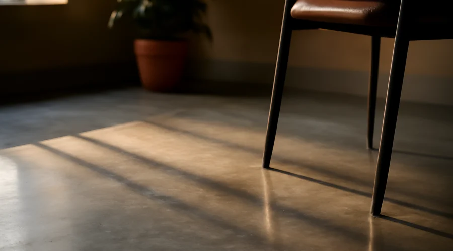 Chair shadows on polished concrete floor