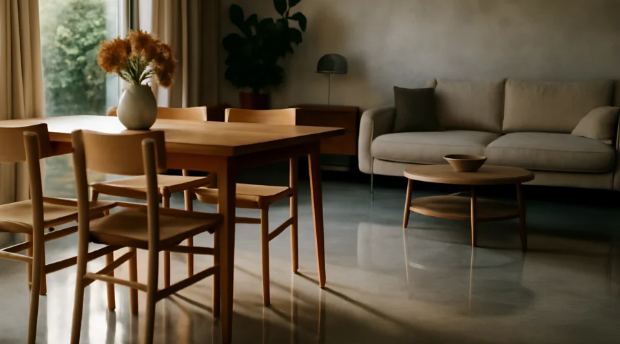 Minimalist wooden dining table set