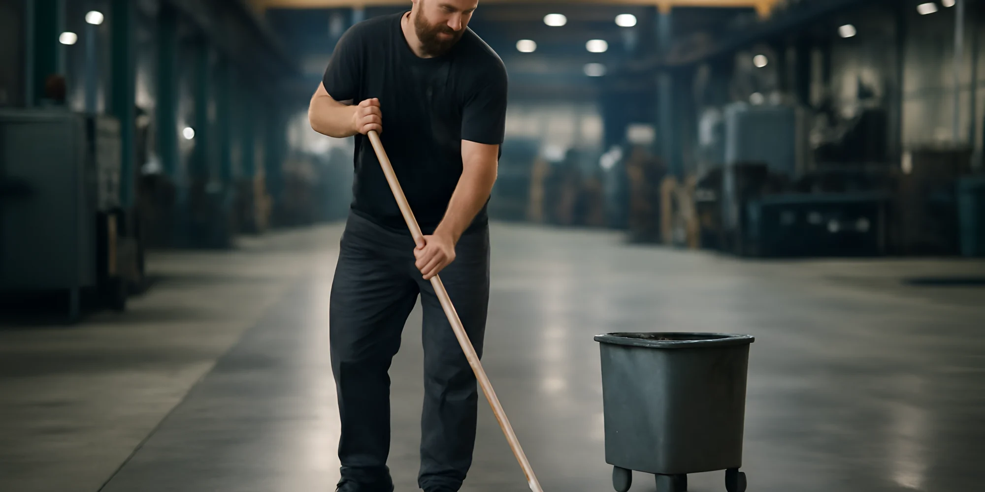 Warehouse floor mop cleaning service