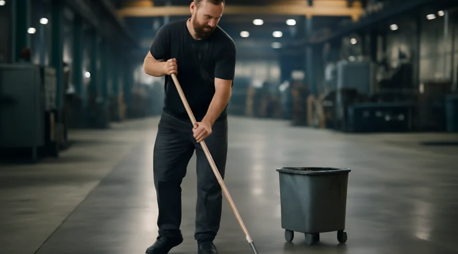 Warehouse floor mop cleaning service