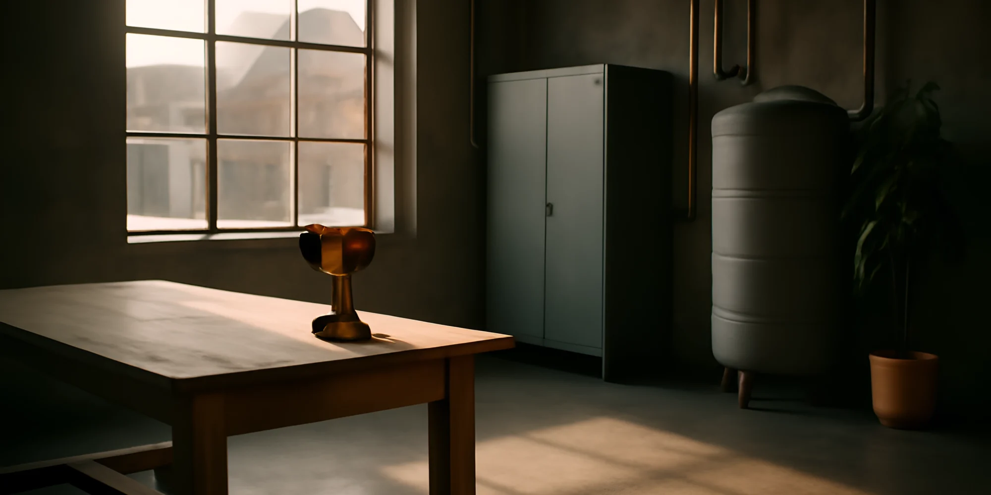 Sunlight wooden table modern room