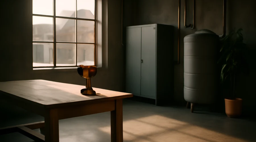 Sunlight wooden table modern room