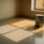 Metal bucket in sunlight shadows